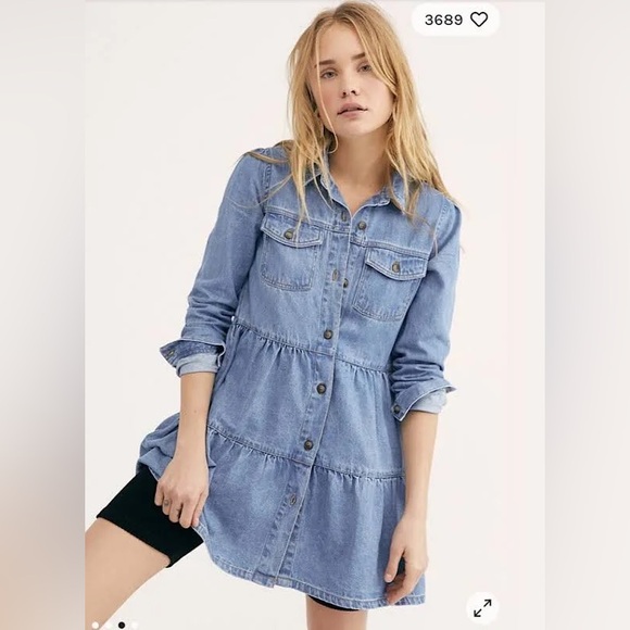 Free People Nicole Long Sleeve Collared Shirt Dress - Picture 3 of 6